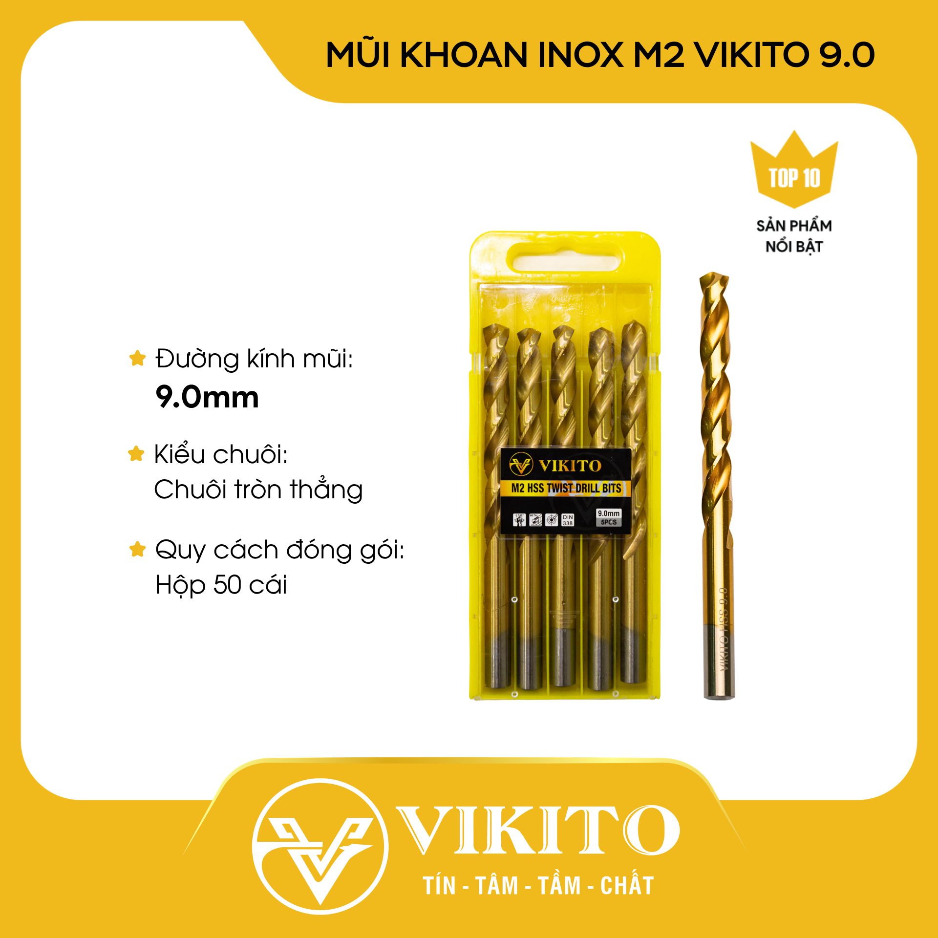 Mũi khoan inox M2 VIKITO 9.0